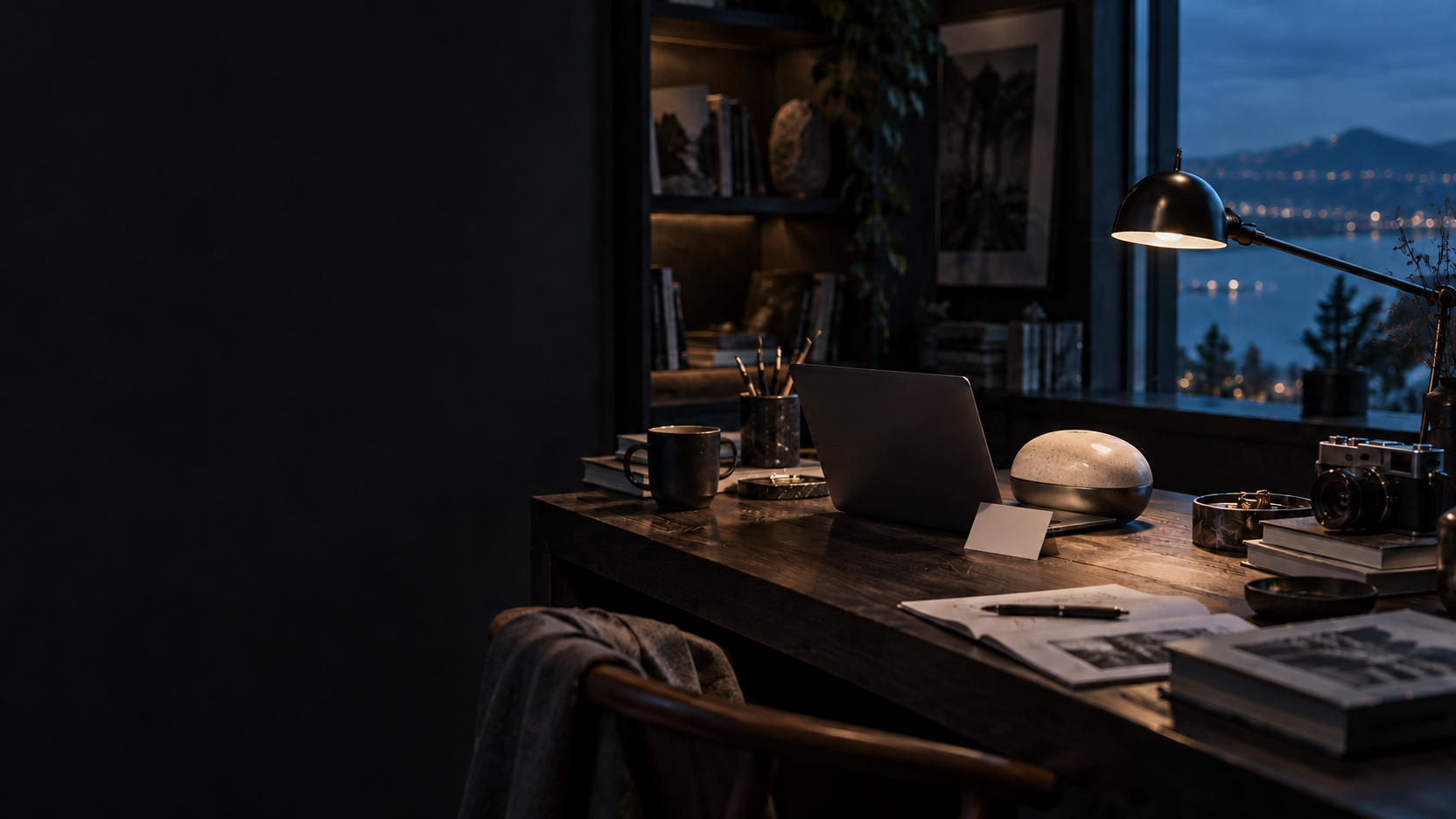 A studio scene with work prepared for review